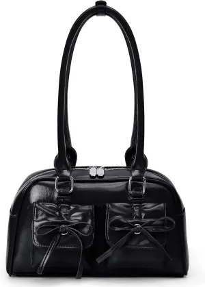 Juoxeepy Ita Bag Cute Bow Purse Aesthetic Japanese Shoulder Bag Faux Leather Tote Bag Y2k Red Handbag Purse