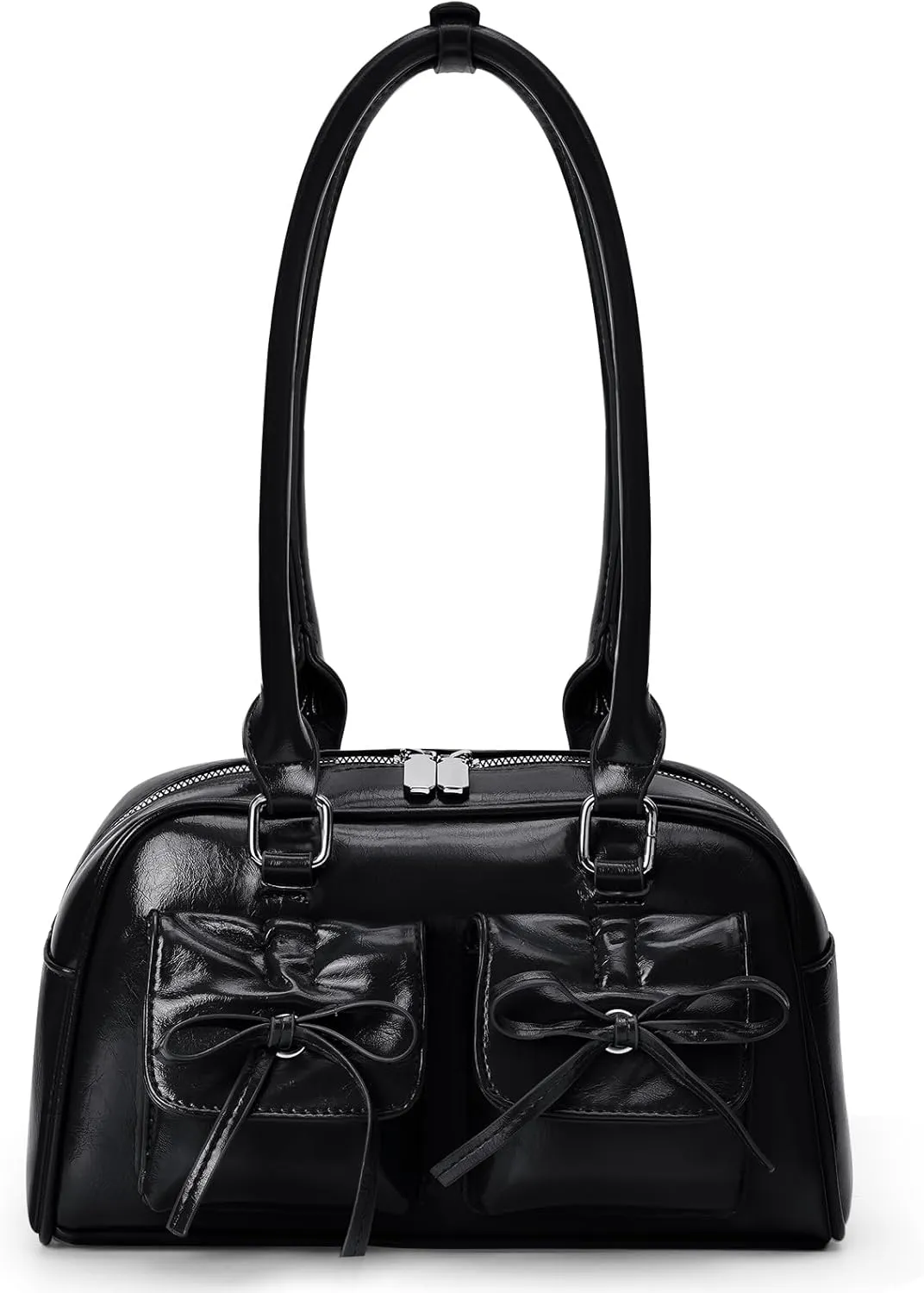 Juoxeepy Ita Bag Cute Bow Purse Aesthetic Japanese Shoulder Bag Faux Leather Tote Bag Y2k Red Handbag Purse