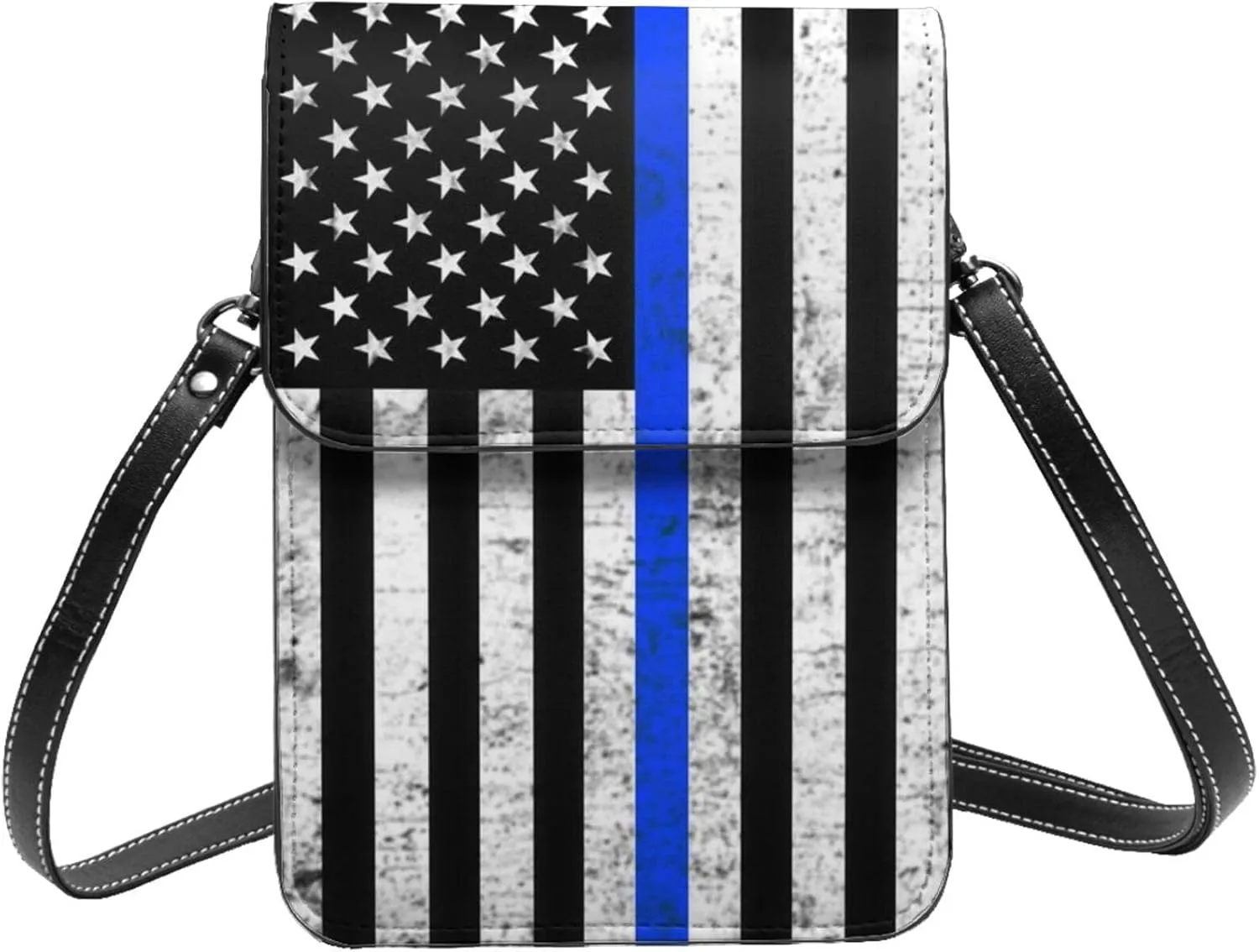 K9 Paw Thin Blue Line Flag Cell Phone Purse Small Crossbody Bags For Women Men Wallet Purses With Adjustable Strap