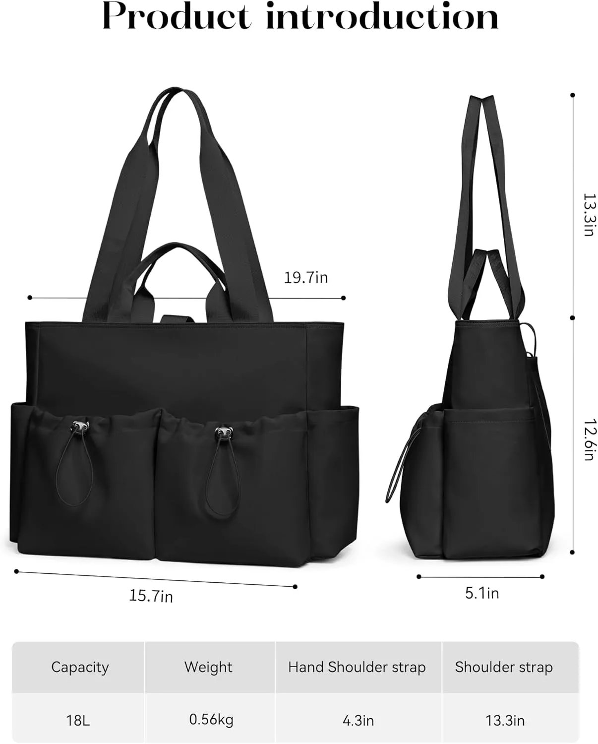 KALIDI Yoga Mat Bag Gym Bag for Women Tote with Pockets, Workout Bag Handbag with Zipper for Travel Sport Pilates Work Commute