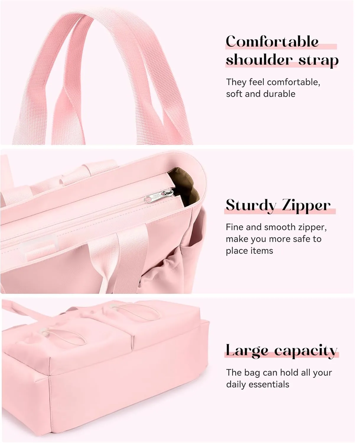 KALIDI Yoga Mat Bag Gym Bag for Women Tote with Pockets, Workout Bag Handbag with Zipper for Travel Sport Pilates Work Commute
