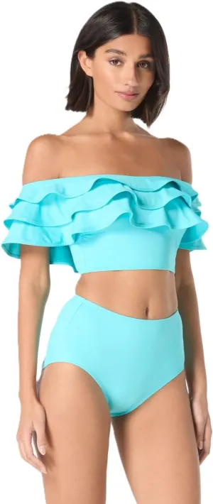 kate spade new york Women's Solid Ruffle Bandeau Top