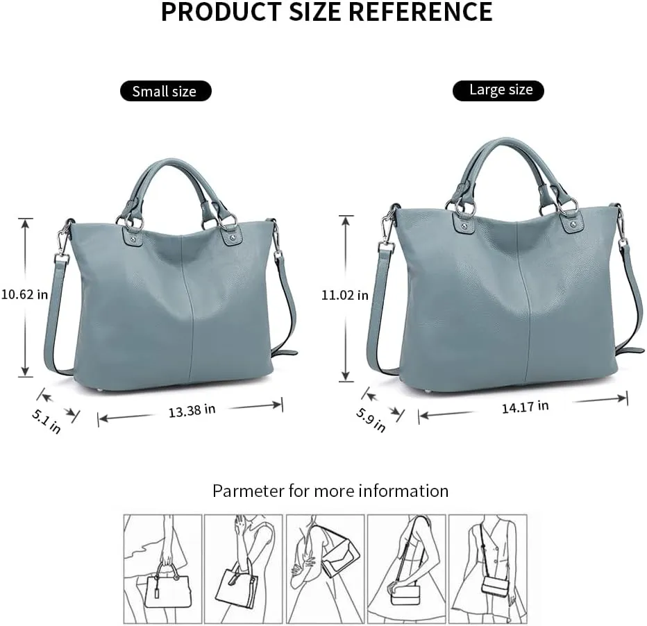 Kattee Women's Soft Leather Tote Bag, Top Satchel Purses and Handbags