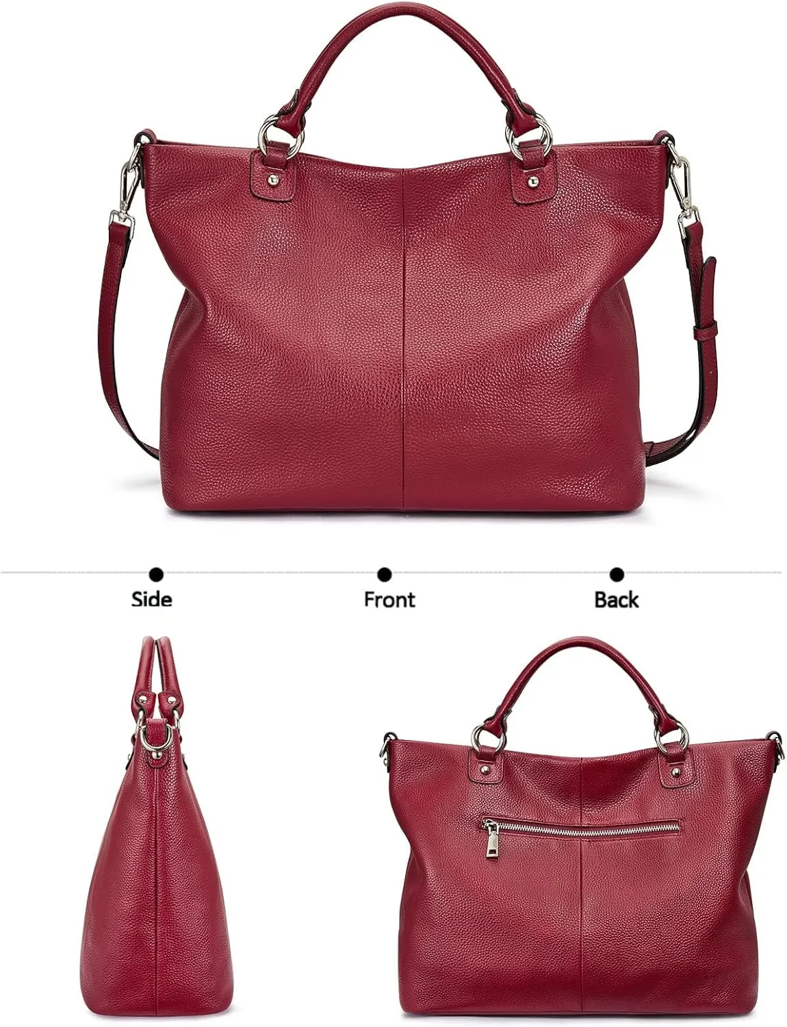 Kattee Women's Soft Leather Tote Bag, Top Satchel Purses and Handbags