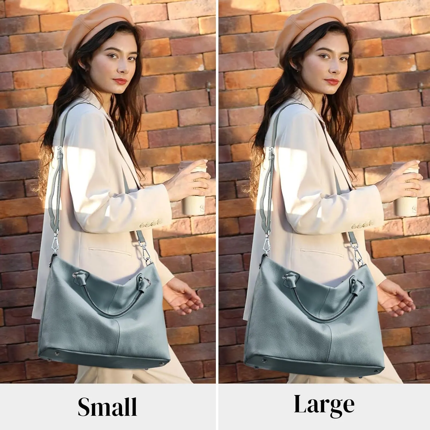 Kattee Women's Soft Leather Tote Bag, Top Satchel Purses and Handbags