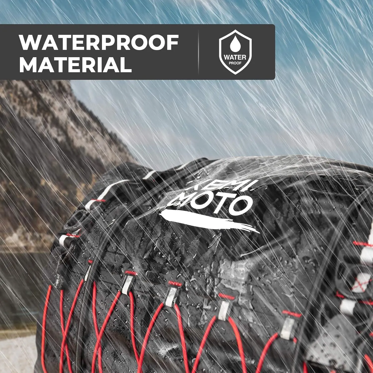 KEMIMOTO Motorcycle Dry Duffel Bag 50L Waterproof with Mounting Straps and Outside Pockets Motorcycle Luggage Gear Tail Bags