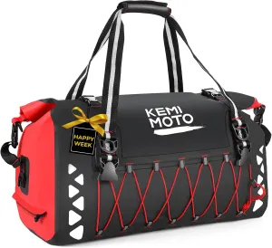 KEMIMOTO Motorcycle Dry Duffel Bag 50L Waterproof with Mounting Straps and Outside Pockets Motorcycle Luggage Gear Tail Bags