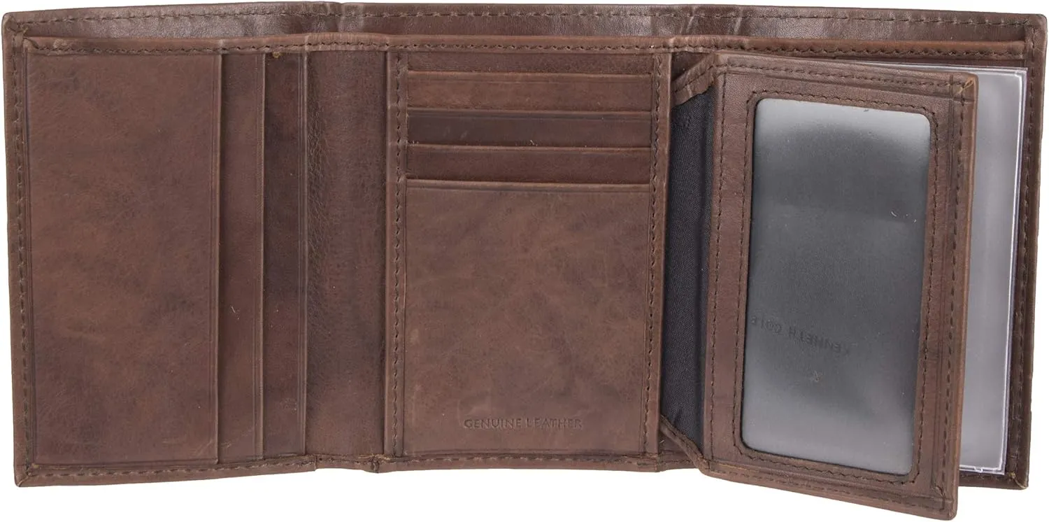 Kenneth Cole Men's Wallet-RFID Leather Slim Trifold with Id Window and Card Slots