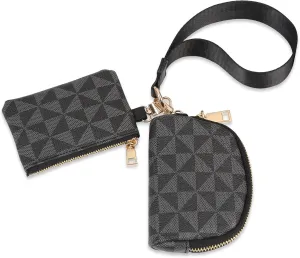 Keychain Wristlet Wallets for Women Leather Coin Purse Dual Pouch Wristlet Credit Card Holder Clutch Purse Wallets Womens Small wristlet wallets