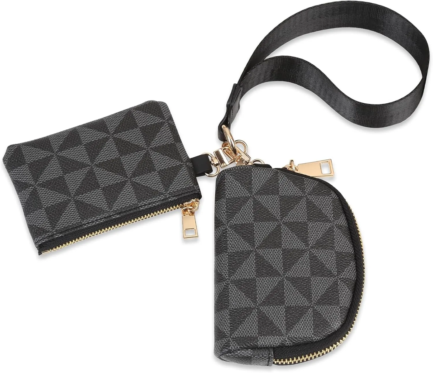 Keychain Wristlet Wallets for Women Leather Coin Purse Dual Pouch Wristlet Credit Card Holder Clutch Purse Wallets Womens Small wristlet wallets
