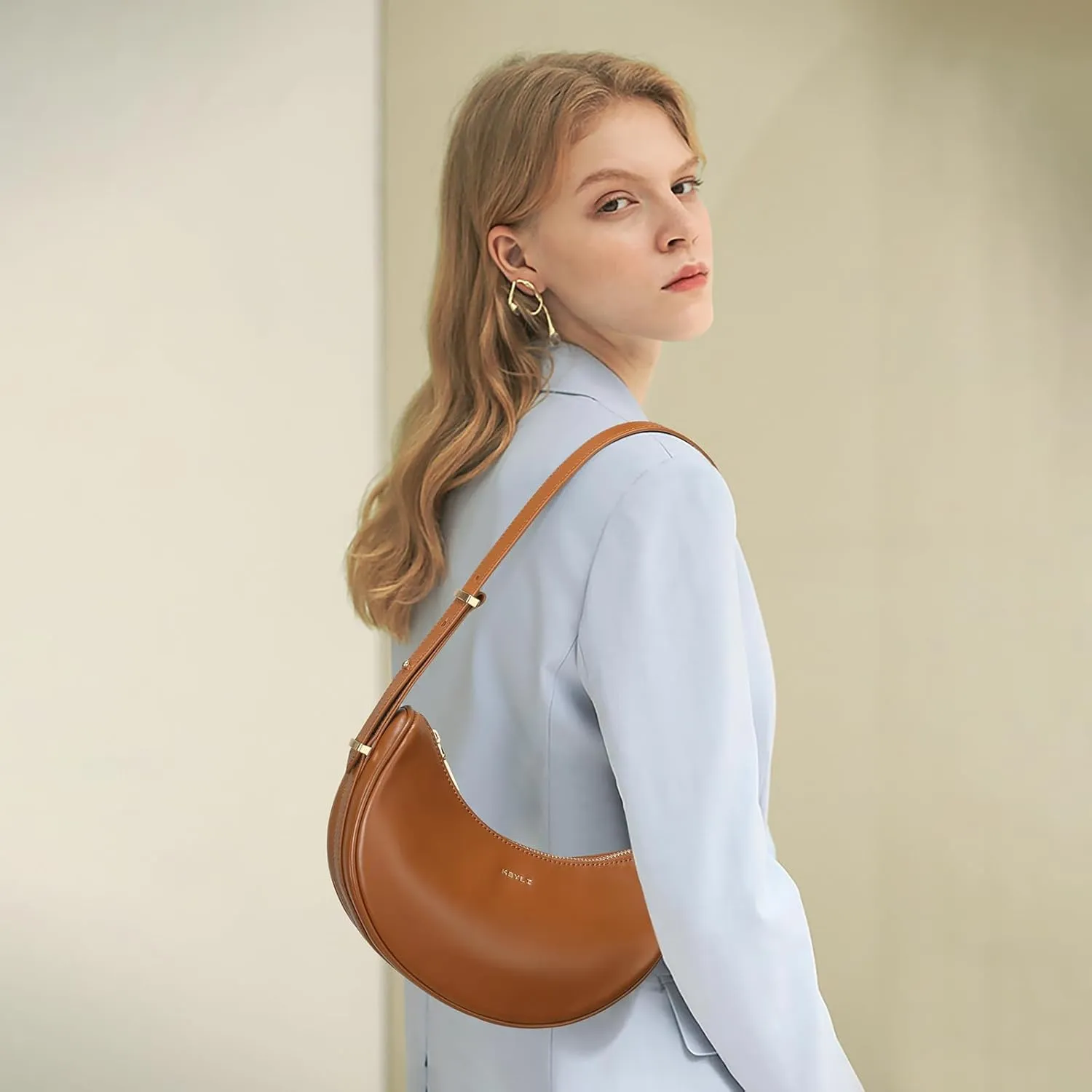 Keyli Small Shoulder Bag for Women Vegan Leather Crossbody Bags Adjust Handbags Purses with 2 Shoulder Strap
