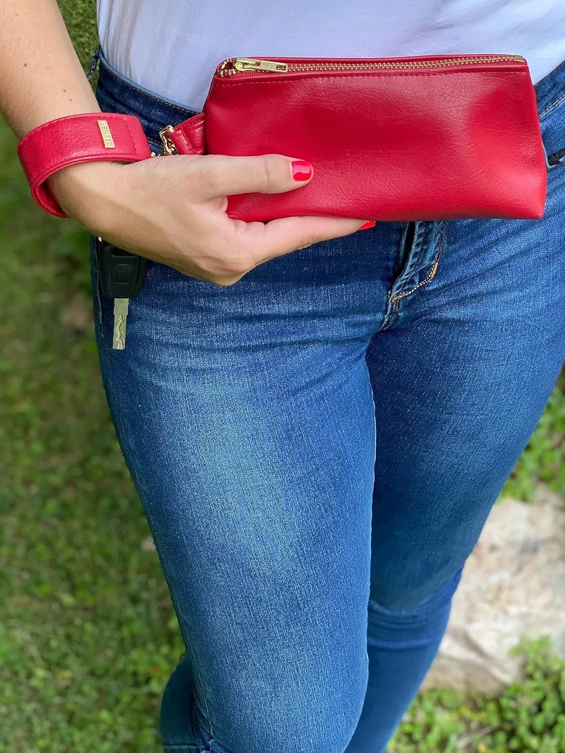KEYPER® Bag - Mini Women’s Clutch Purse Travel Purse Wrist Pouch Faux Leather Mini Purse Small Wristlet Wallets for Women