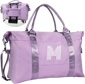 Kids Gifts, Initial Travel Duffel Bag, Girls Dance Bag, Personalized Kid Weekender Bag，Monogram Overnight Bag Gift for Grandmother,Birthday Gift Personalized Gifts Bridesmaid Gifts (Letter M)