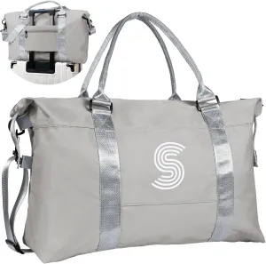 Kids Gifts, Initial Travel Duffel Bag, Sports Bag, Personalized Weekender Bag with Shoulder Strap, Monogram Overnight Bag, Gift for Friend Sister Girl Gifts (Letter S)