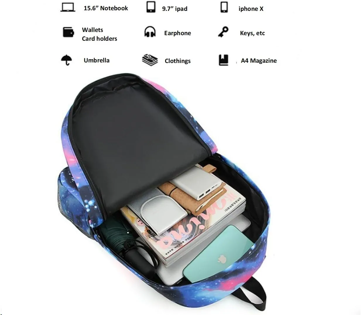 Kids Shadow Milk Cookie Backpack Shoulder Bag Pencil Case 3PCS Set - 17in (C,3cps)