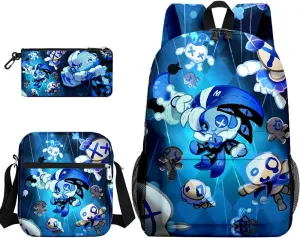 Kids Shadow Milk Cookie Backpack Shoulder Bag Pencil Case 3PCS Set - 17in (C,3cps)
