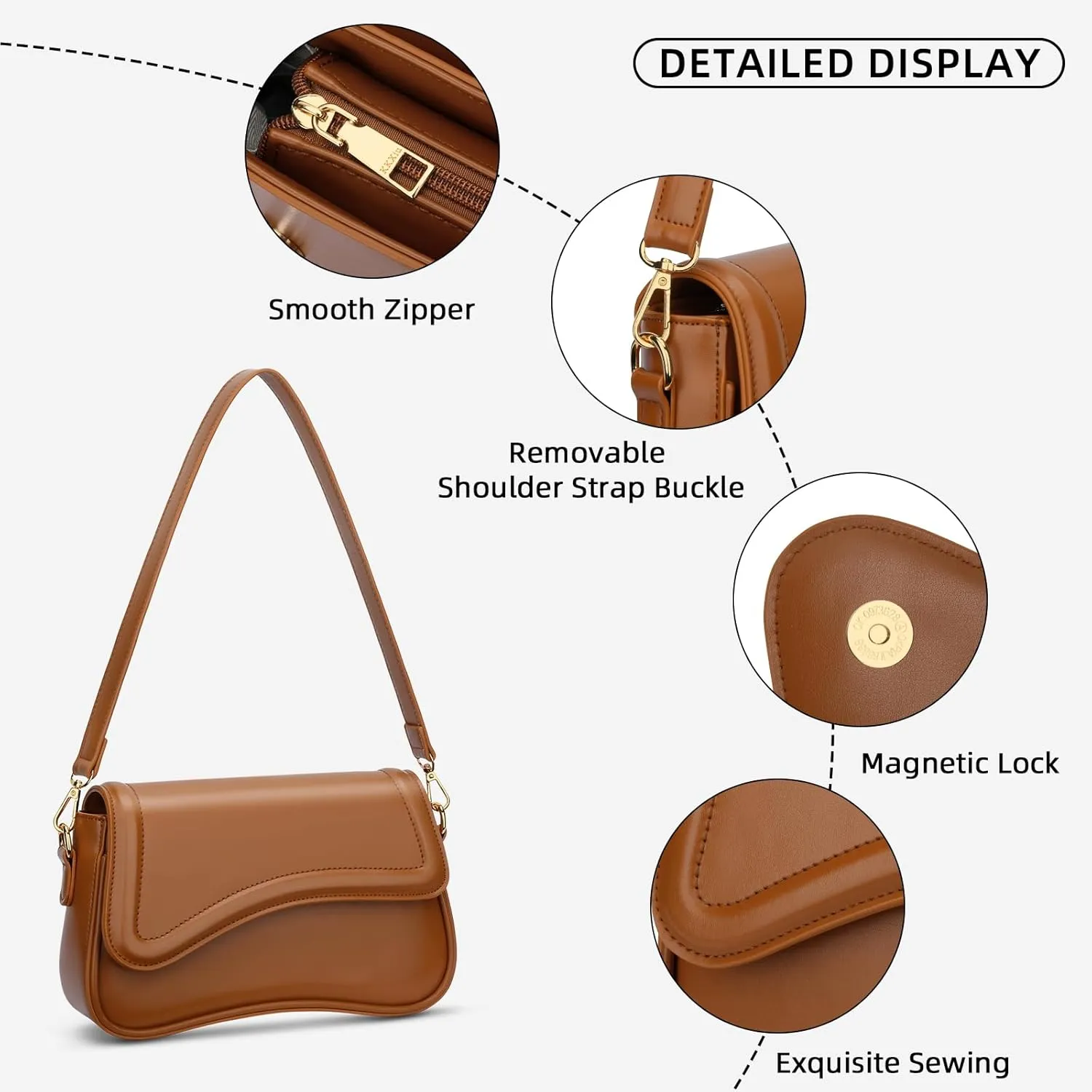 KKXIU Shoulder Bag for Women Small Clutch Purses Cute Hobo Handbag Trendy Underarm Bag