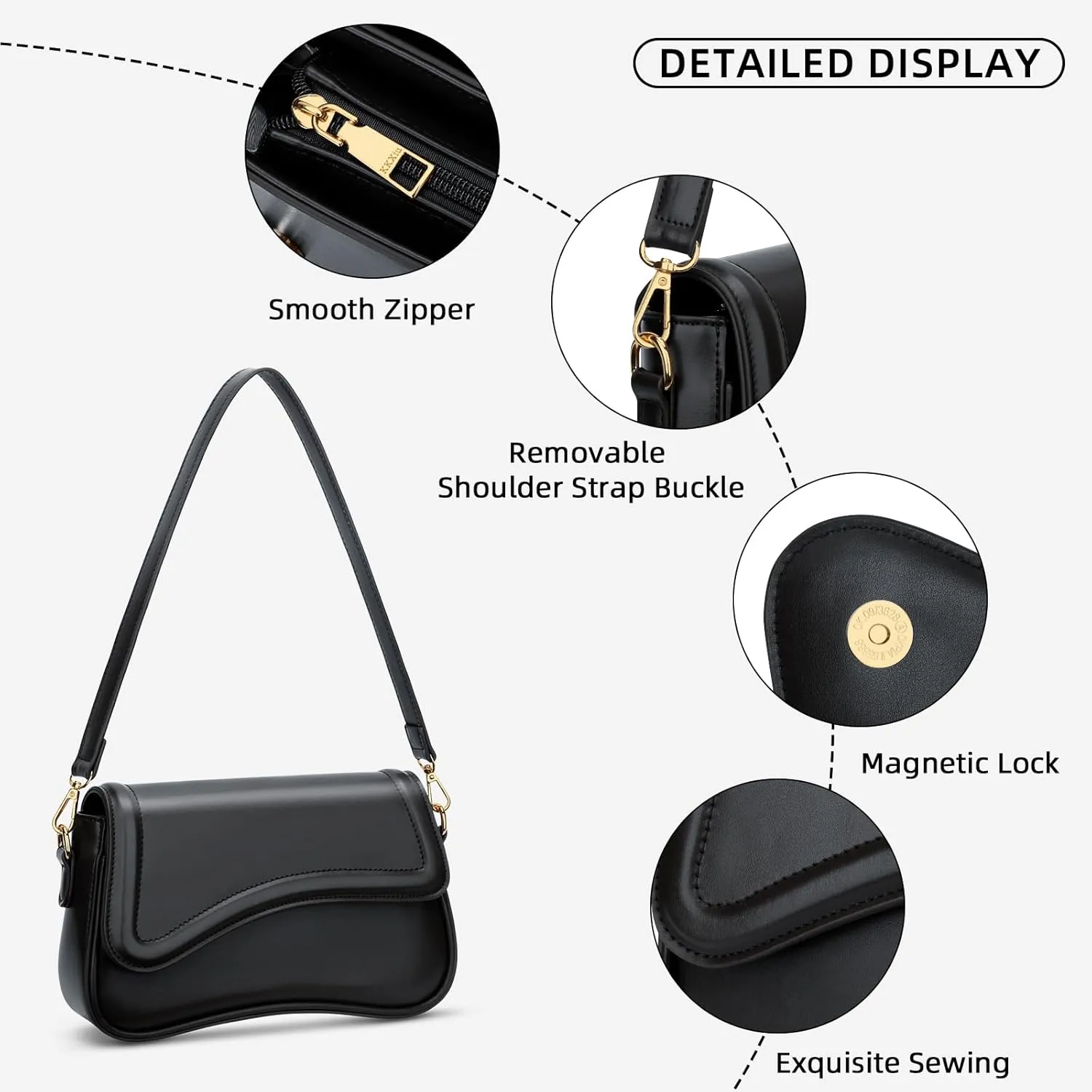 KKXIU Shoulder Bag for Women Small Clutch Purses Cute Hobo Handbag Trendy Underarm Bag