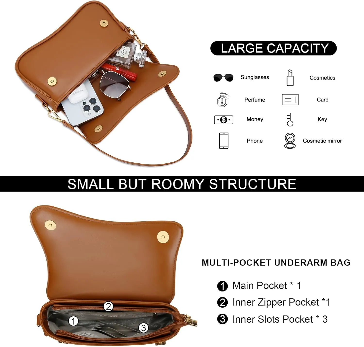 KKXIU Shoulder Bag for Women Small Clutch Purses Cute Hobo Handbag Trendy Underarm Bag