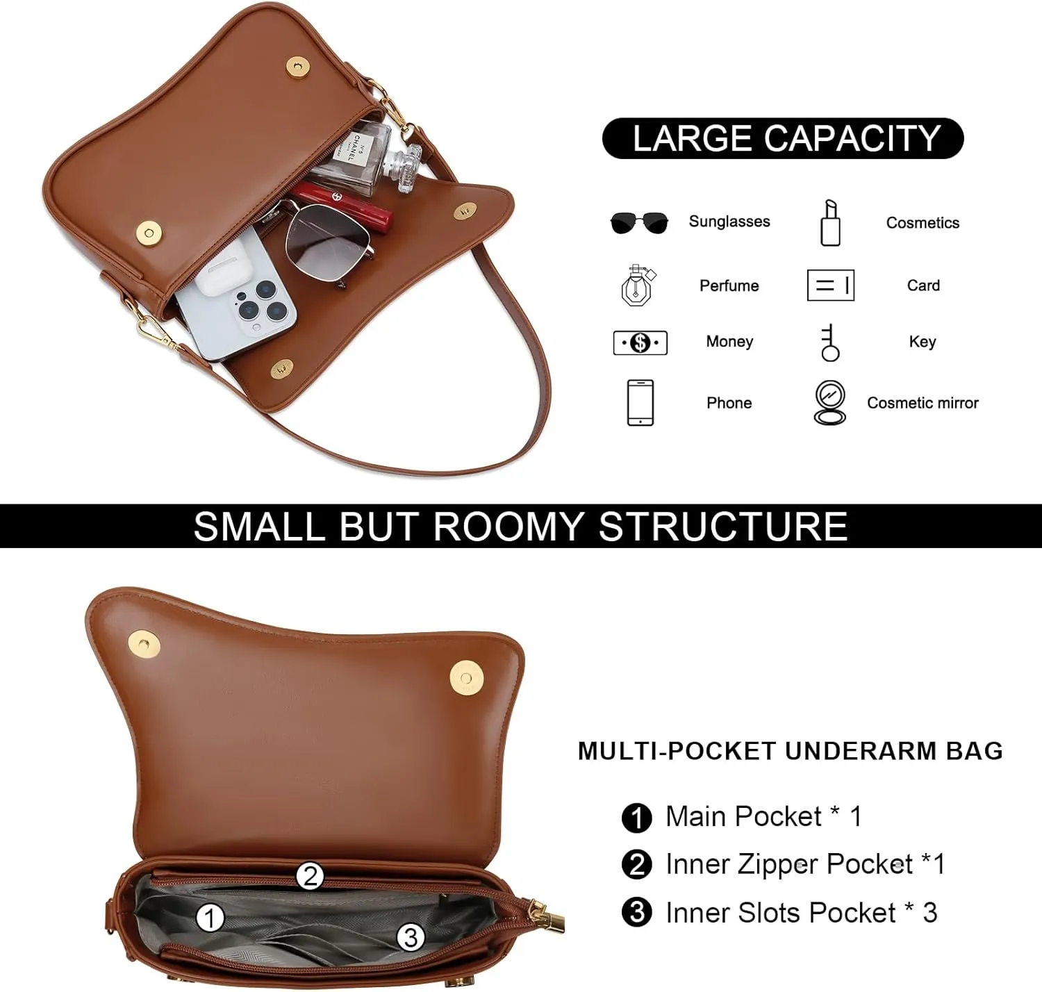 KKXIU Shoulder Bag for Women Small Clutch Purses Cute Hobo Handbag Trendy Underarm Bag