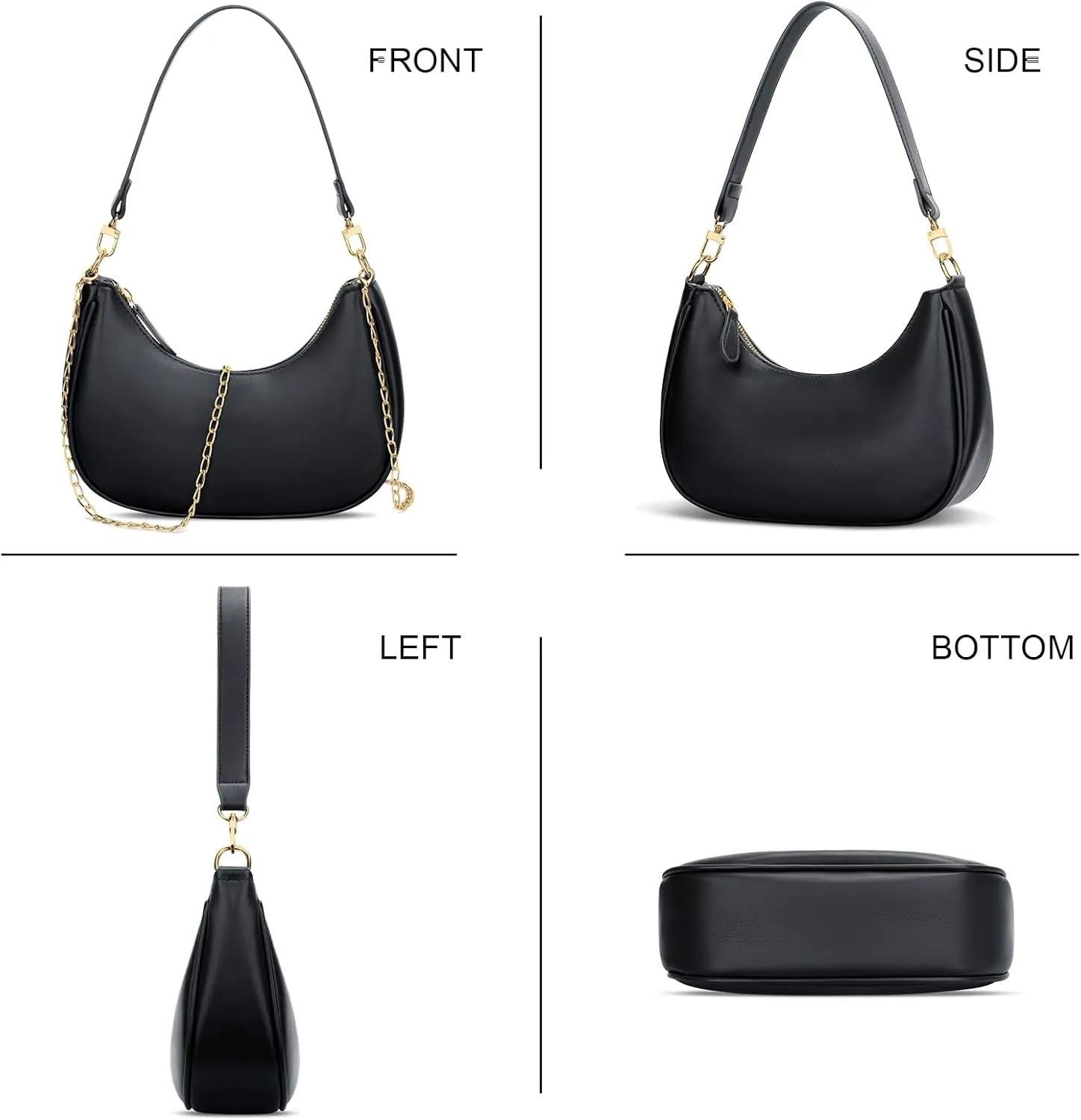 KKXIU Shoulder Bag for Women Small Purse Cute Clutch Hobo Handbag Trendy Crescent Bag