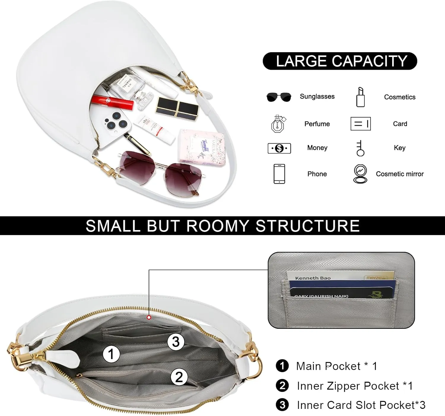 KKXIU Shoulder Bag for Women Small Purse Cute Clutch Hobo Handbag Trendy Crescent Bag