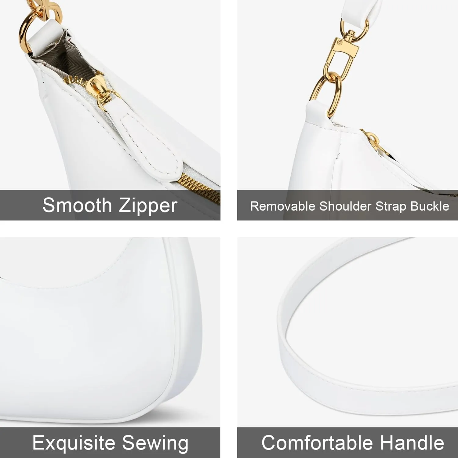 KKXIU Shoulder Bag for Women Small Purse Cute Clutch Hobo Handbag Trendy Crescent Bag