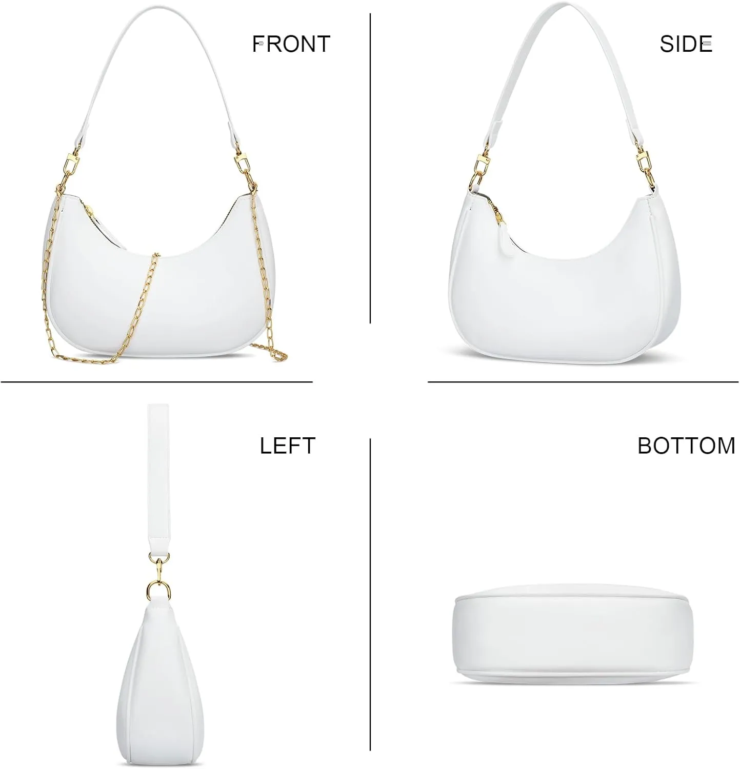 KKXIU Shoulder Bag for Women Small Purse Cute Clutch Hobo Handbag Trendy Crescent Bag