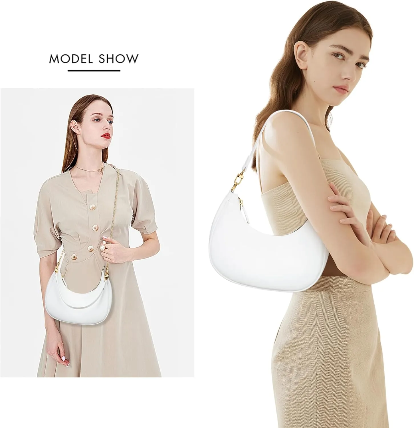 KKXIU Shoulder Bag for Women Small Purse Cute Clutch Hobo Handbag Trendy Crescent Bag