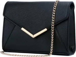 KKXIU Women Elegant Faux Leather Evening Envelope Clutch Purse Foldover Bags for Party Wedding Prom