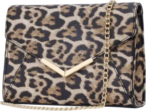 KKXIU Women Elegant Faux Leather Evening Envelope Clutch Purse Foldover Bags for Party Wedding Prom
