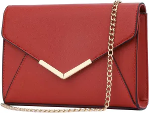KKXIU Women Elegant Faux Leather Evening Envelope Clutch Purse Foldover Bags for Party Wedding Prom