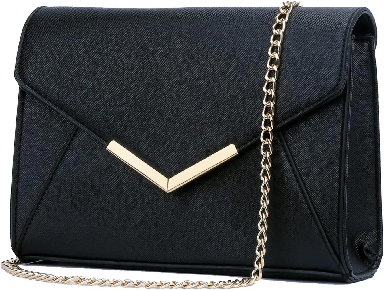 KKXIU Women Elegant Faux Leather Evening Envelope Clutch Purse Foldover Bags for Party Wedding Prom