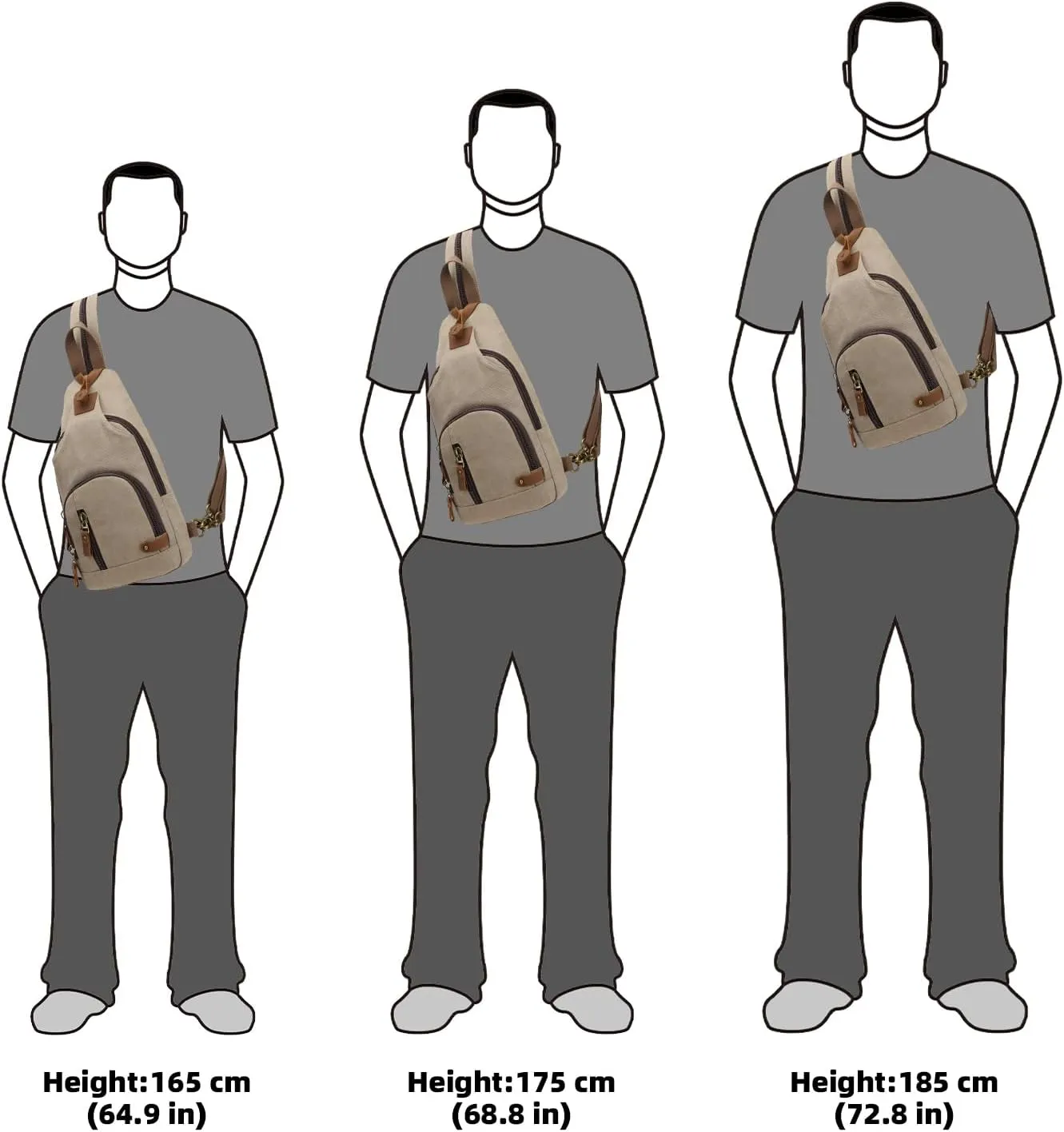 KL928 Canvas Sling Bag Crossbody Backpack Shoulder Casual Rucksack for Men Women