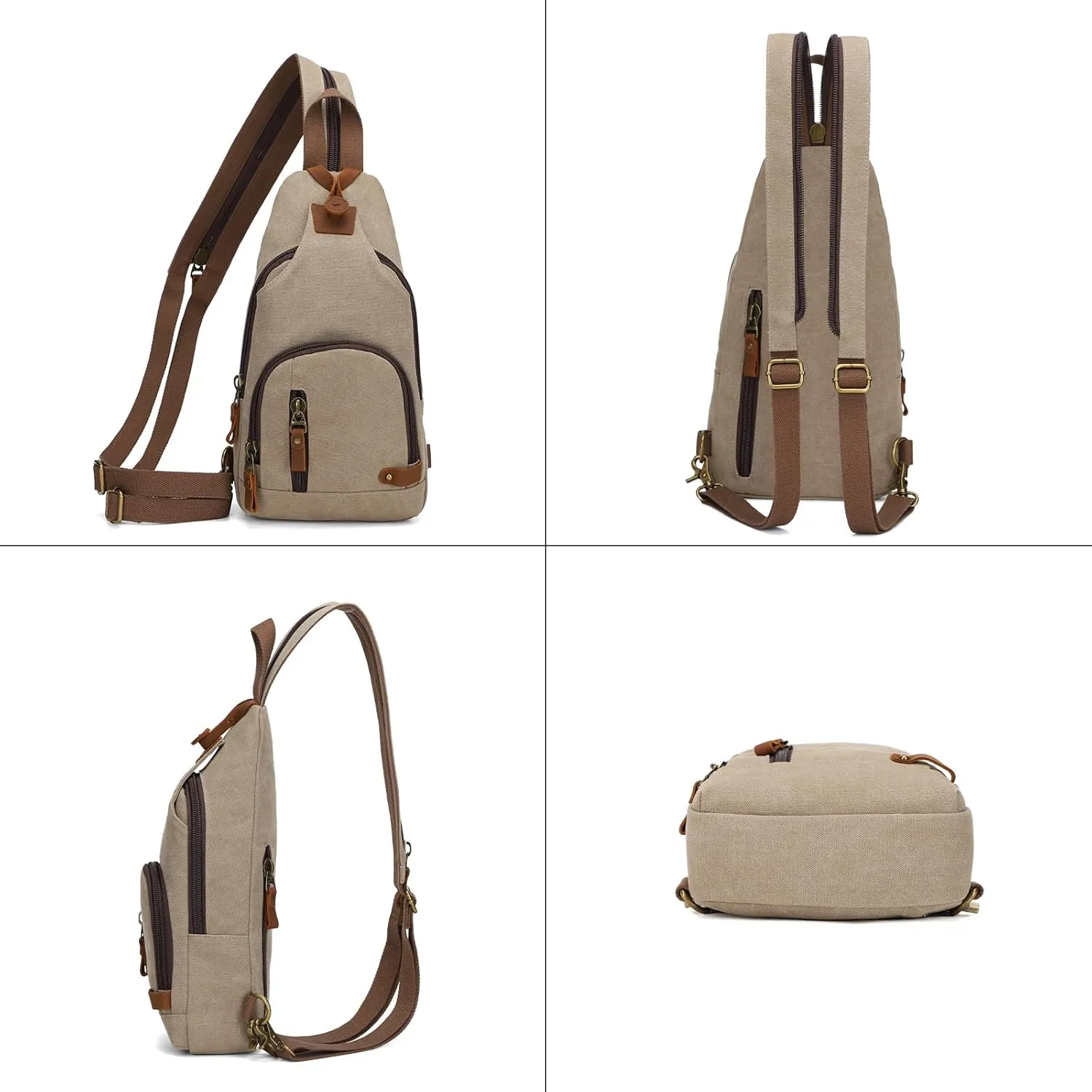 KL928 Canvas Sling Bag Crossbody Backpack Shoulder Casual Rucksack for Men Women