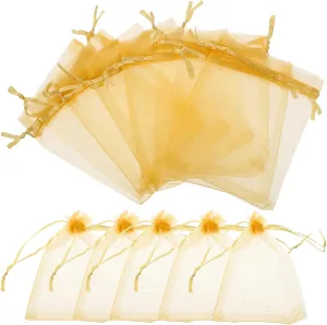 KOMBIUDA 100pcs Organza Drawstring Bags Drawstring Mesh Bags for Small Mesh Pouches for Candy Decorative Wedding Favor