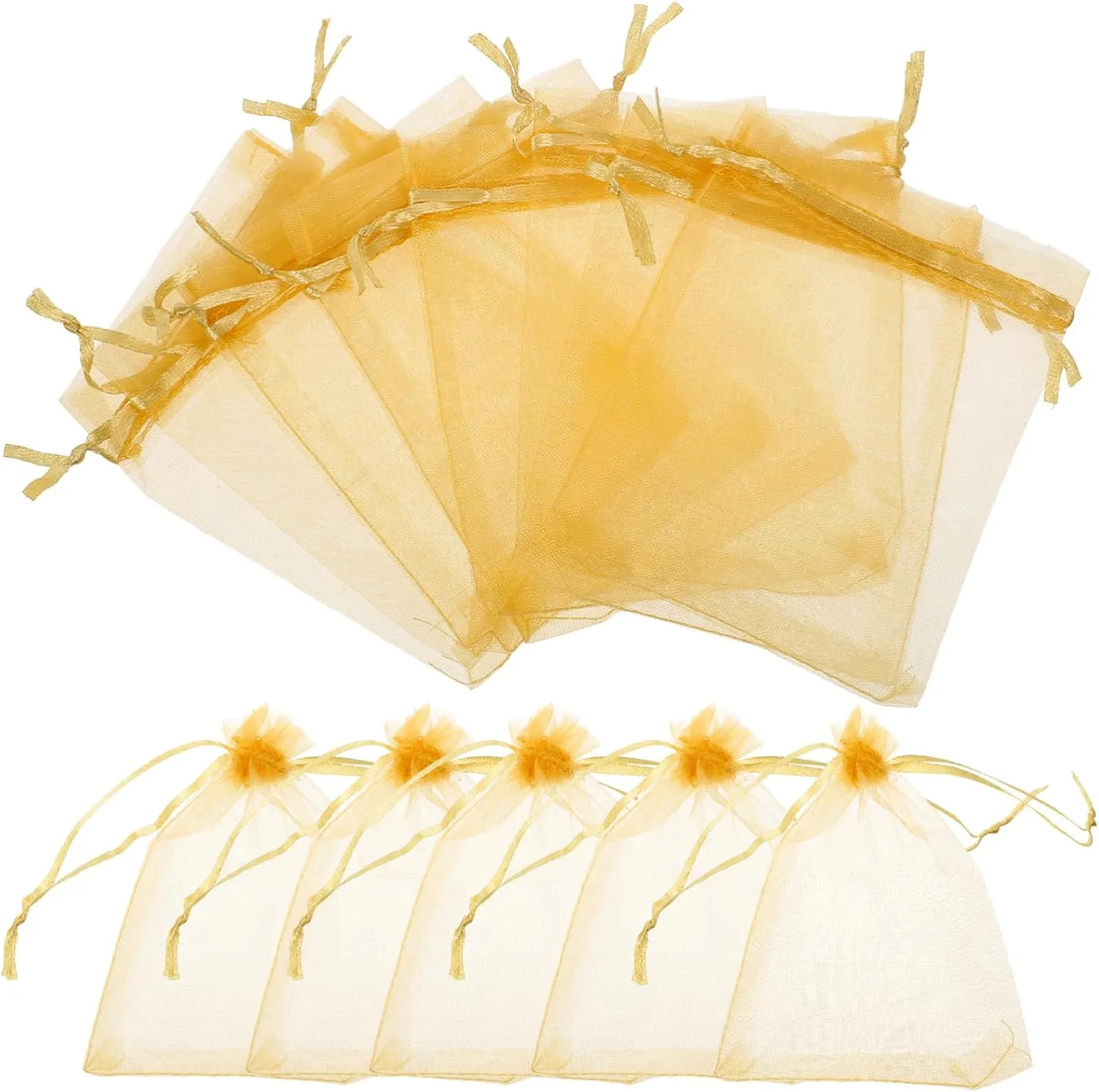 KOMBIUDA 100pcs Organza Drawstring Bags Drawstring Mesh Bags for Small Mesh Pouches for Candy Decorative Wedding Favor