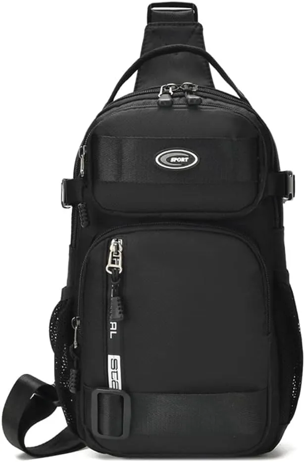 KPYWZER Nylon Sling Bag for Men Chest Bag Bicycle Travel Gym Backpack Daypack Crossbody Shoulder Bag Hiking