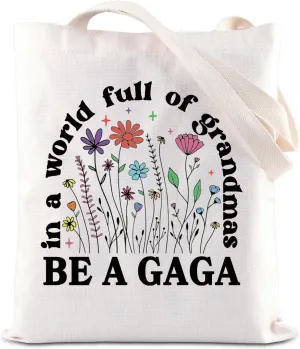 KUIYAI GAGA Tote Bag Grandma To Be Shoulder Bag Best Grandmother Gift Mother Day Gift Grandmom Retirement Life Gift