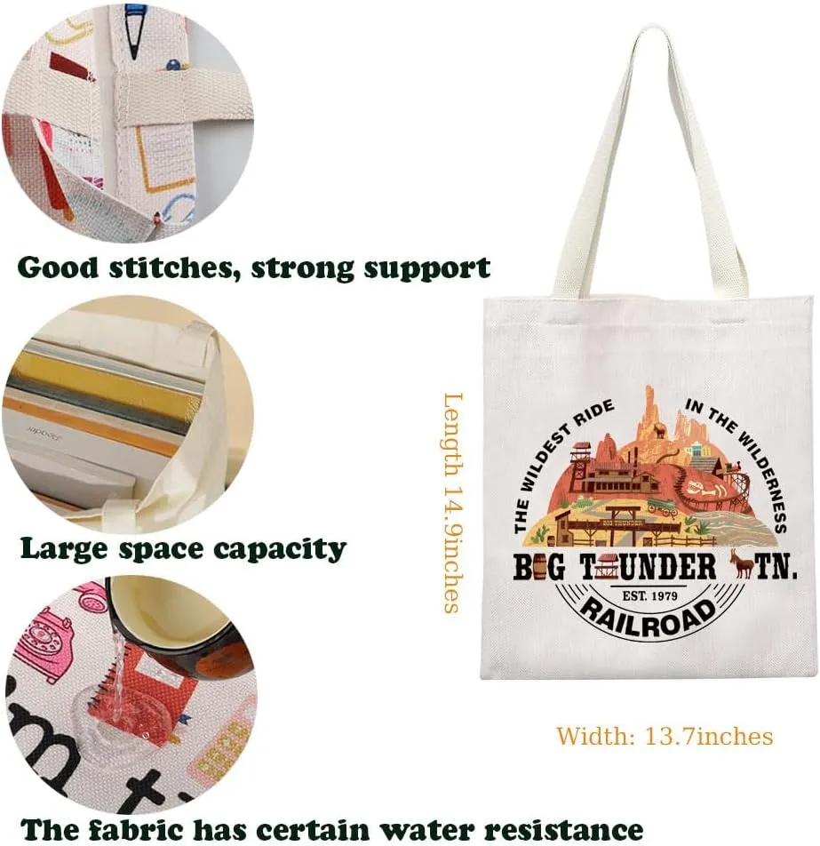 KUIYAI WDW Mountain Inspired Tote Bag Mountain Railroad Shoulder Bag WDW Theme Park Gift Kingdom Gift