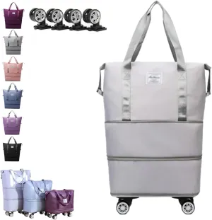 Kulken Travel Bag with wheels, 2025 New Large Capacity Travel Bag - Universal Wheel Removable, Travel Bags Universal (Gray)