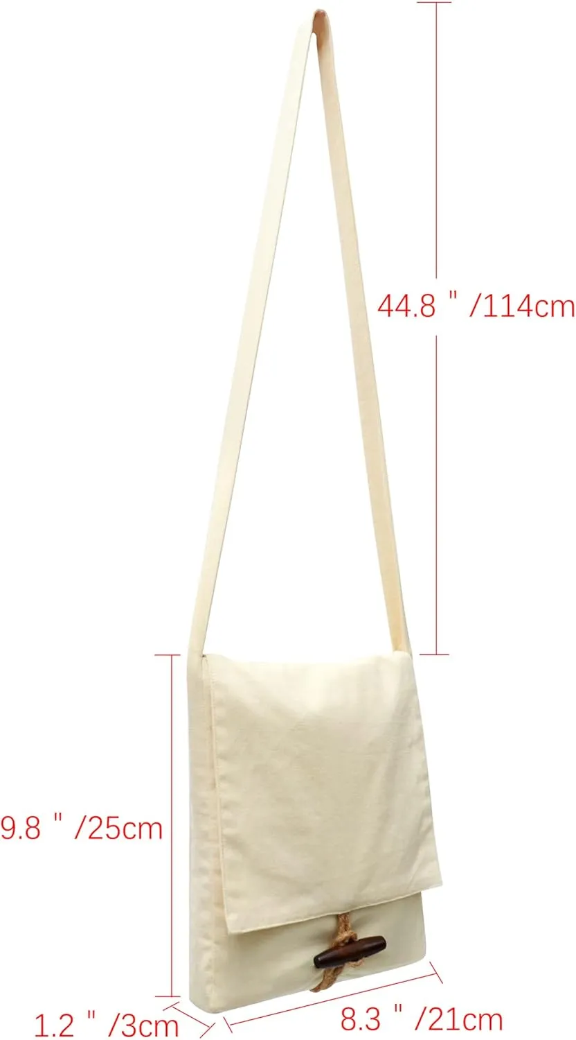 KUOIN Medieval Shoulder Bag Linen Pilgrim Pouch Renaissance Small Pack Accessories