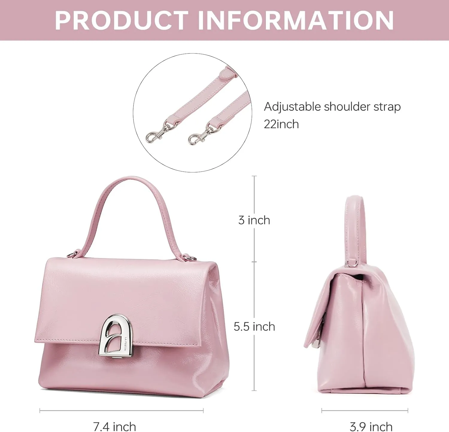 LA FESTIN Leather Small Handbag for Women, Mini Crossbody Purse & Shoulder Bag