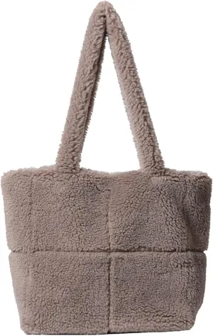 Lamb Wool Handbag for Women Soft Plush Shoulder Bag Fluffy Tote Bag Furry Top Handle Bag Cute Fuzzy Hobo Bag