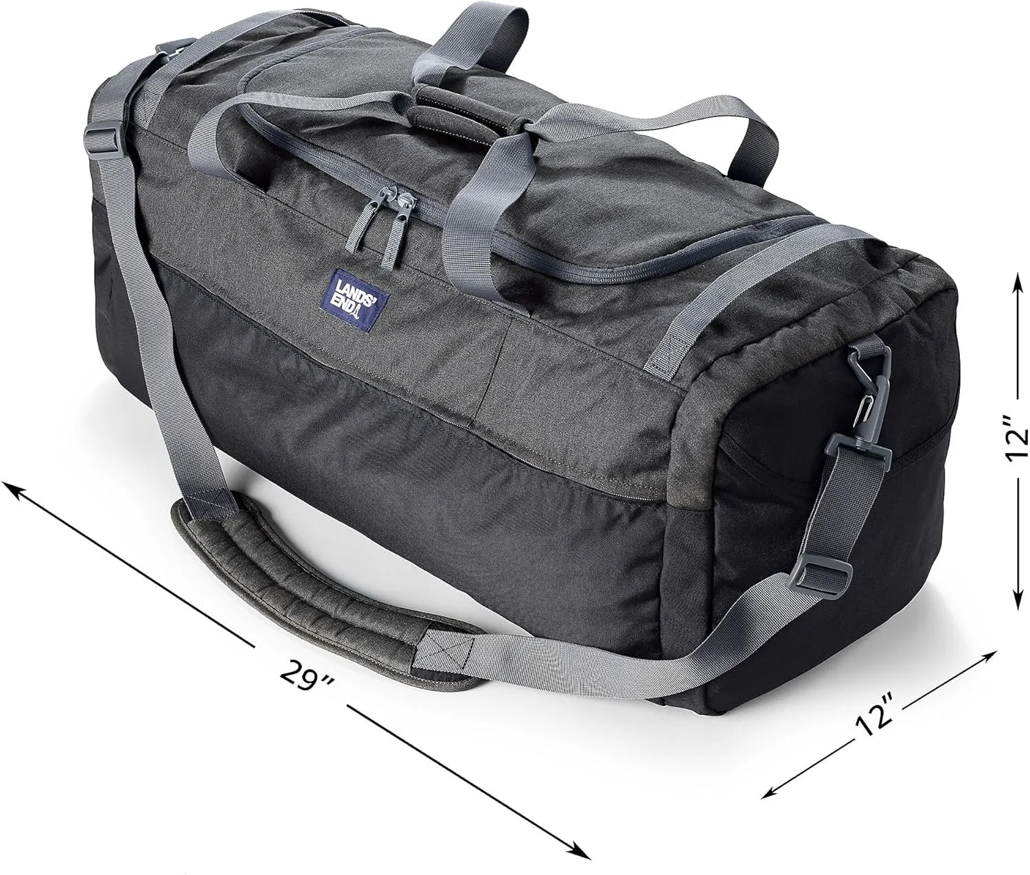 Lands' End Everyday Duffle Black Large