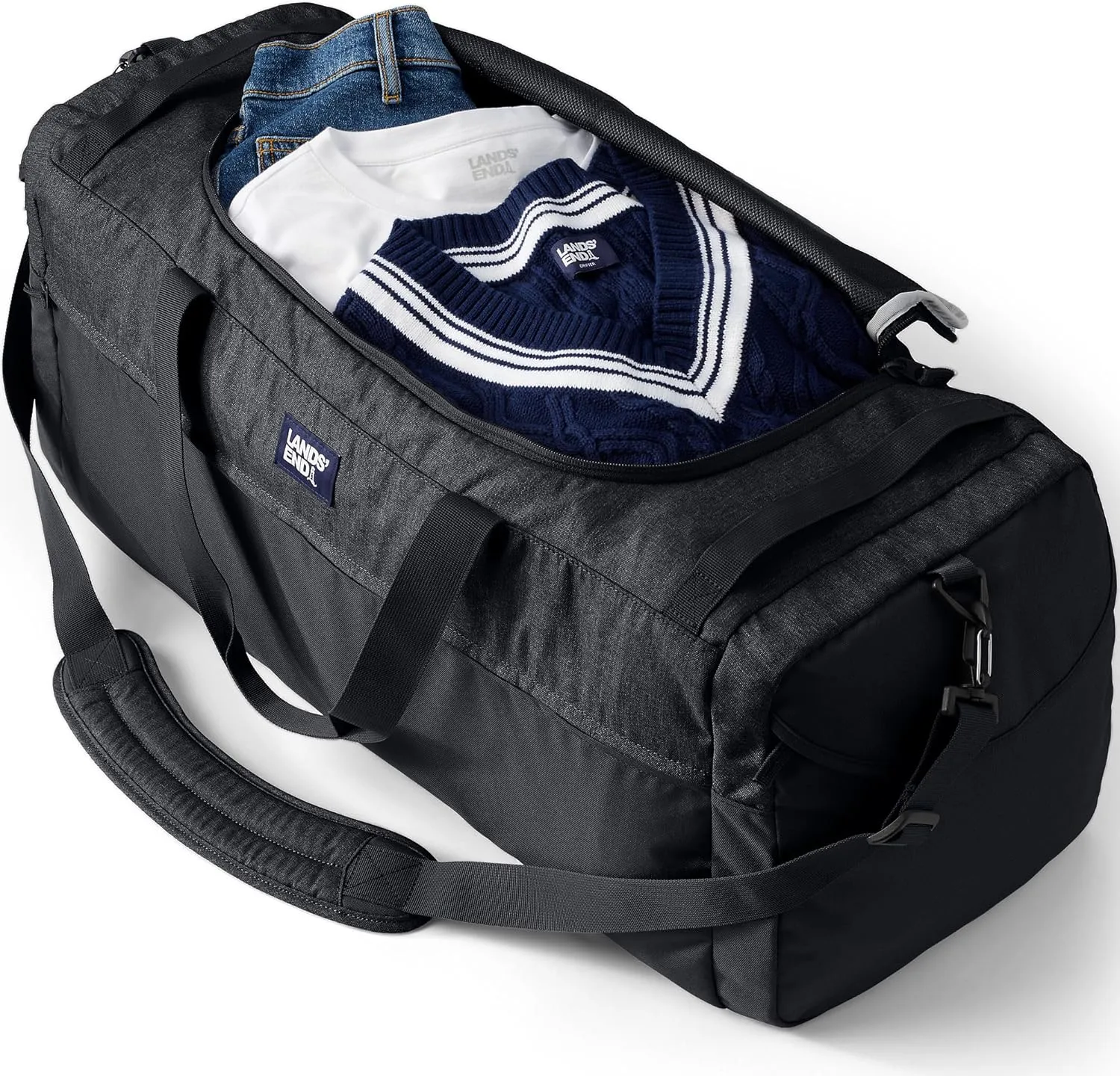 Lands' End Everyday Duffle Black Large