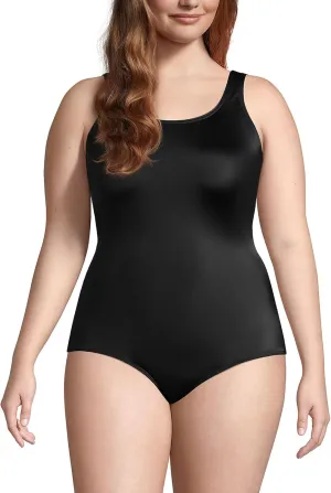 Lands' End Women's Chlorine Resistant Soft Cup Tugless Sporty One Piece Swimsuit