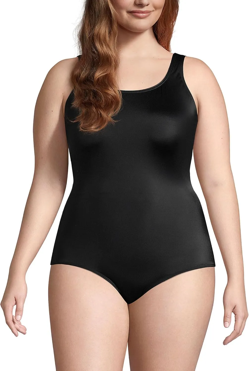 Lands' End Women's Chlorine Resistant Soft Cup Tugless Sporty One Piece Swimsuit