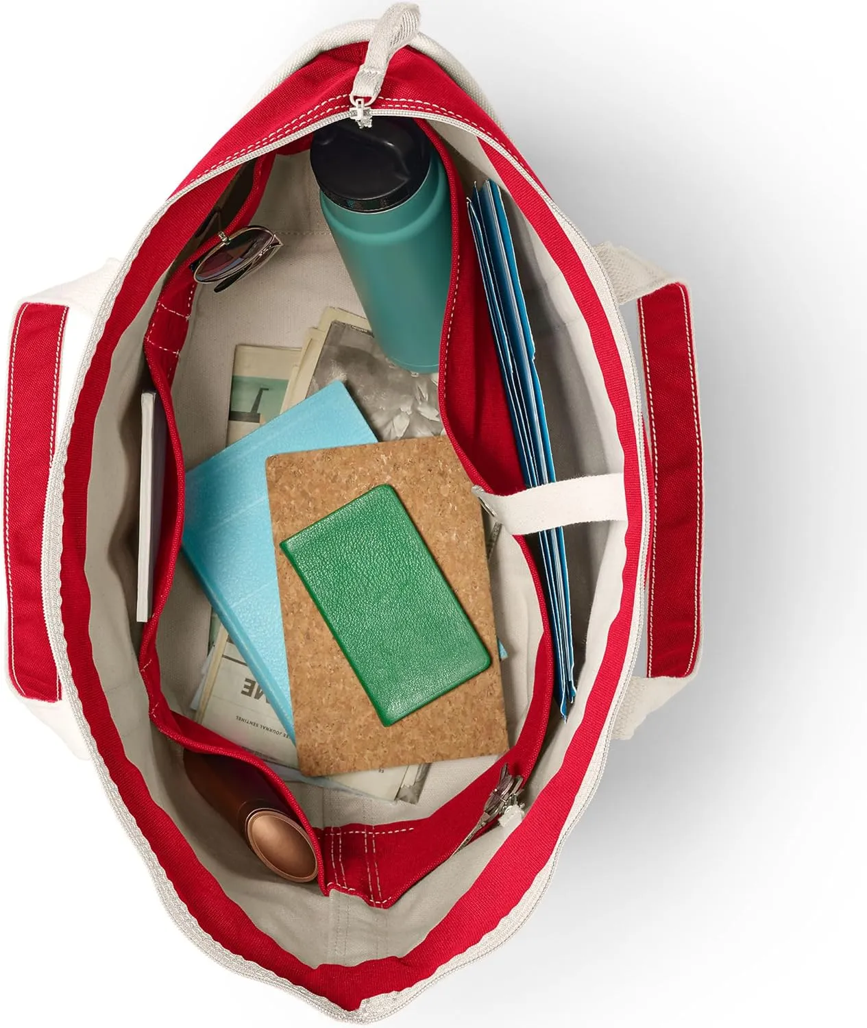 Lands' End Zip Top Canvas Tote Bag