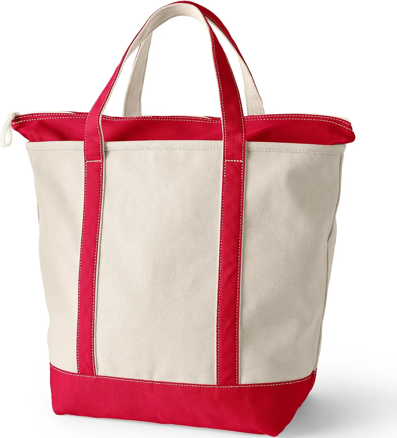 Lands' End Zip Top Canvas Tote Bag